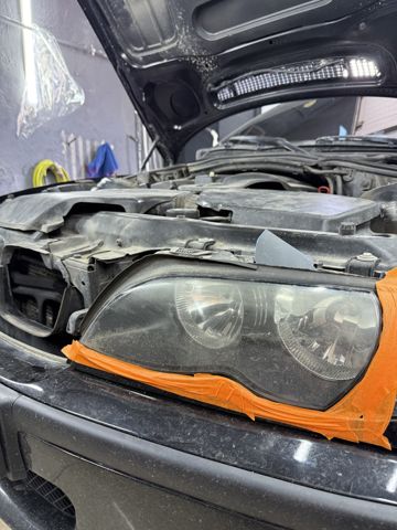 Фара BMW до полировки